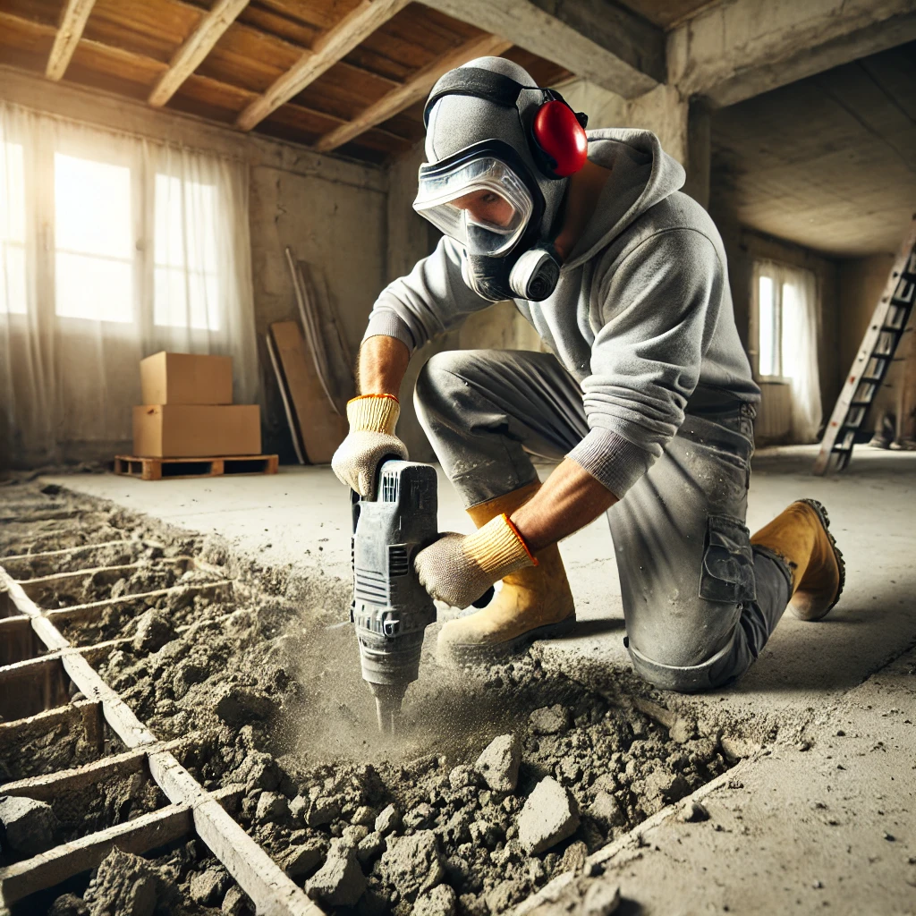 Cementdekvloer verwijderen